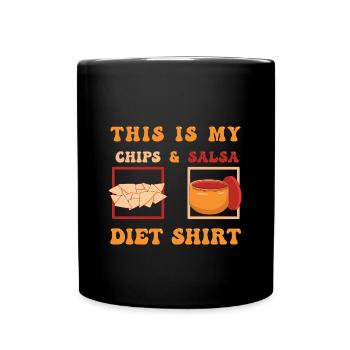 Chips und Salsa Nachos - Tasse einfarbig - Schwarz - Vorne