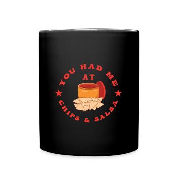 Chips und Salsa Nachos - Tasse einfarbig - Schwarz - Vorne
