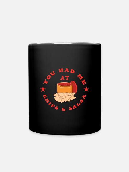 Chips und Salsa Nachos - Tasse einfarbig - Schwarz