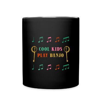 Banjo play banjo player music instrument - Full Colour Mug - black - Front