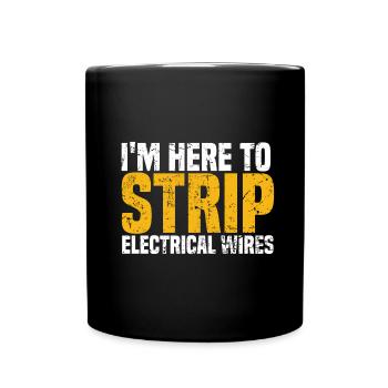 Electrician Electrical Engineer Electronics Technician - Full Colour Mug - black - Front