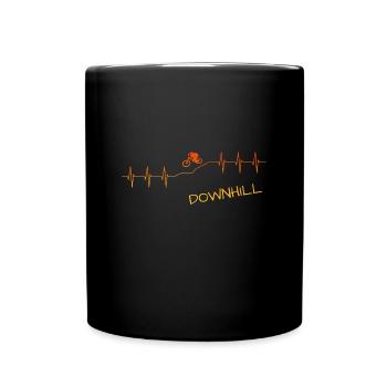 Downhill Herzschlag - Tasse einfarbig - Schwarz - Vorne