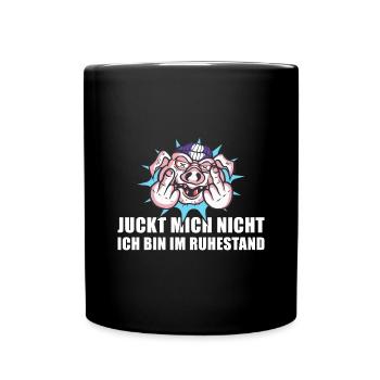 Juckt Mich Nicht Ich Bin Im Ruhestand Rente - Tasse einfarbig - Schwarz - Vorne