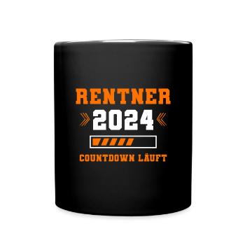Rentner 2024 Countdown Läuft Rente 2024 - Tasse einfarbig - Schwarz - Vorne