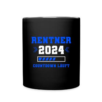 Rentner 2024 Countdown Läuft Rente 2024 - Tasse einfarbig - Schwarz - Vorne