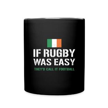 Si le rugby était facile Irlande Rugby - Mug uni - noir - Devant