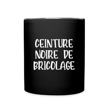 ceinture noire de bricolage - Mug uni - noir - Devant