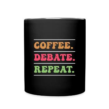 Debating Debate Arguing - Full Colour Mug - black - Front