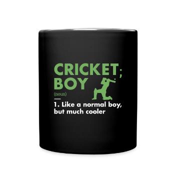 Sport Boy Definition Cricket - Full Colour Mug - black - Front