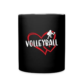 Sport Heart Volleyball - Full Colour Mug - black - Front