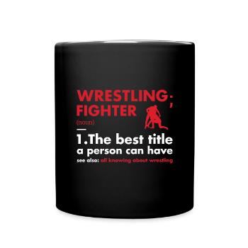 Sport Fighter Definition Wrestling - Full Colour Mug - black - Front