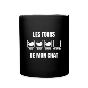 les tours de mon chat - Mug uni - noir - Devant