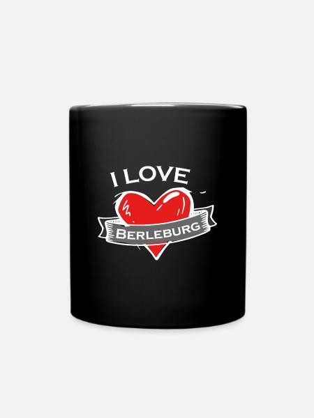 Berleburg - Ich liebe Stadtnamen in Tattoo Stil - Tasse einfarbig - Schwarz