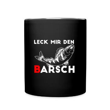 Leck mir den Barsch. - Tasse einfarbig - Schwarz - Vorne