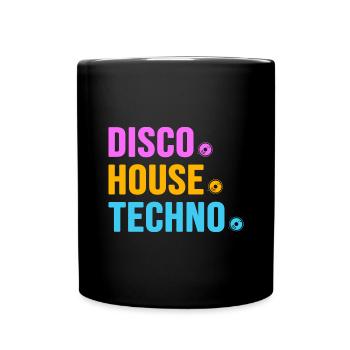 Disco House Techno ballern hard Bass Rave - Tasse einfarbig - Schwarz - Vorne