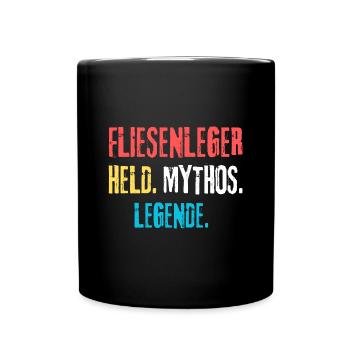 fliesenleger Handwerker - Tasse einfarbig - Schwarz - Vorne
