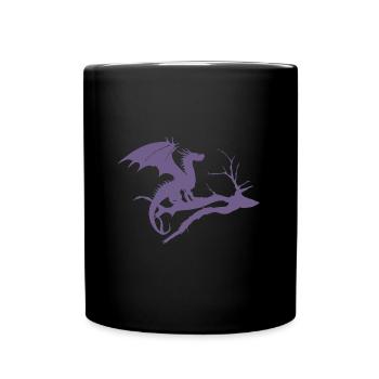 drache design silhouette toter baum - Tasse einfarbig - Schwarz - Vorne