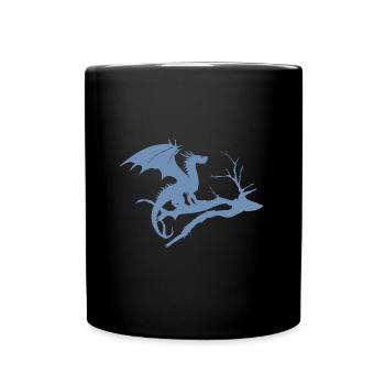 drache design silhouette toter baum - Tasse einfarbig - Schwarz - Vorne