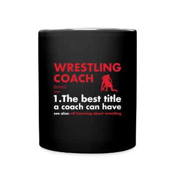 Sport Coach Definition Wrestling - Full Colour Mug - black - Front