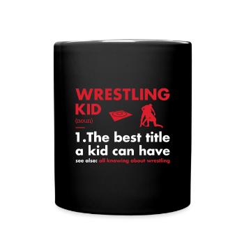 Sport Kid Definition Wrestling - Full Colour Mug - black - Front