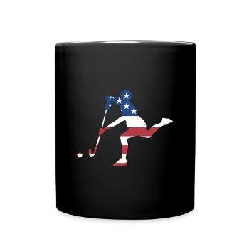 Sport Us Flag Hockey - Tasse einfarbig - Schwarz - Vorne