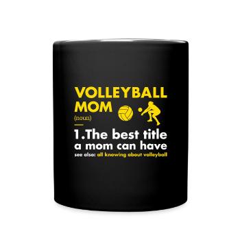 Sport Maman Définition Volleyball - Mug uni - noir - Devant