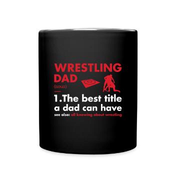 Sport Dad Definition Wrestling - Full Colour Mug - black - Front