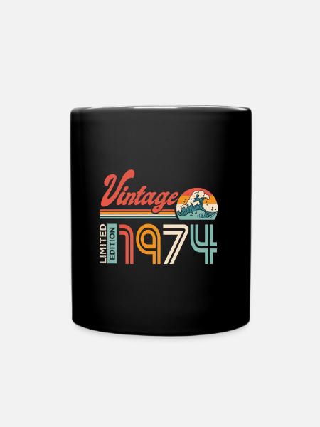 1974 Birthday Gift Born in 1974 - Full Colour Mug - black