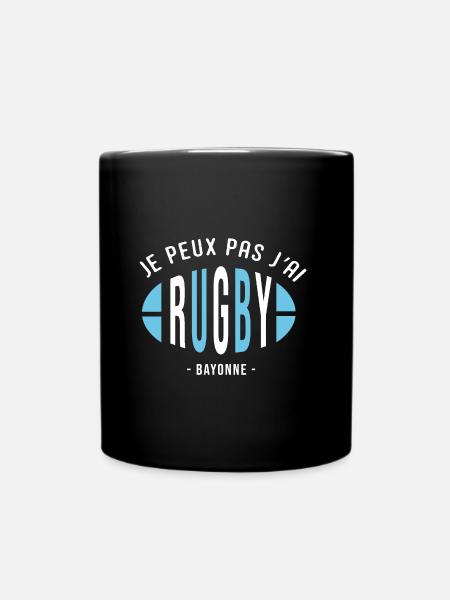 Rugby Bayonne Je peux pas j ai rugby bayonnais - Mug uni - noir