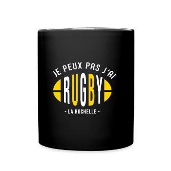 Rugby la rochelle Je peux pas supporter rochelais - Mug uni - noir - Devant
