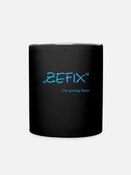 Zefix, Der grantige Bayer - Tasse einfarbig - Schwarz