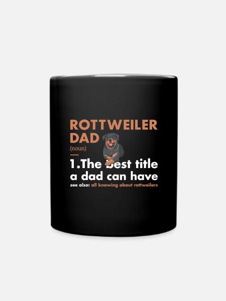 Rottweiler Dad Definition - Tasse einfarbig - Schwarz