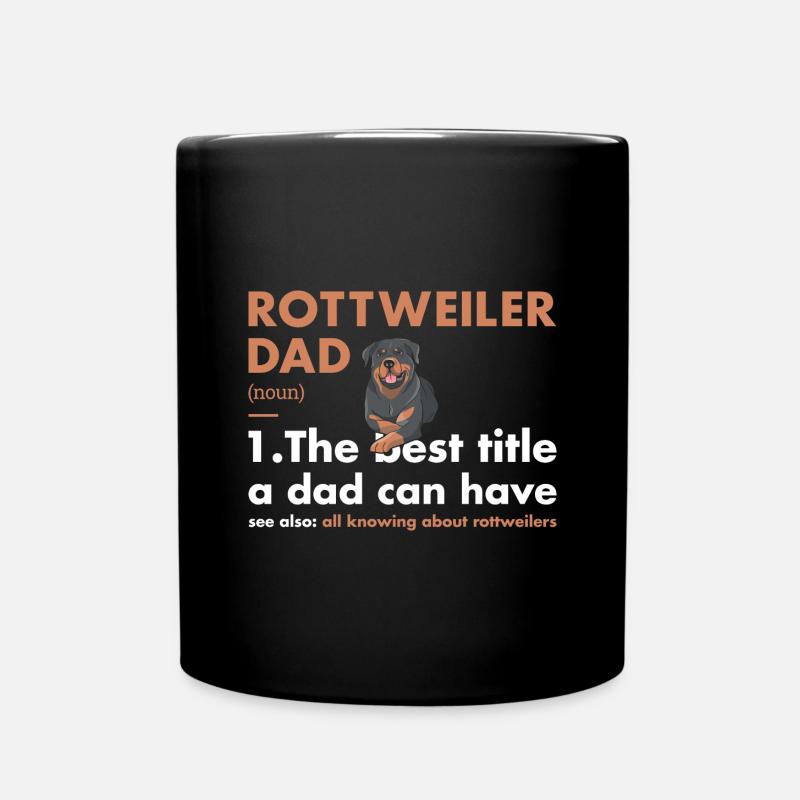 Rottweiler Dad Definition - Tasse einfarbig - Schwarz