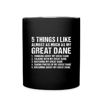 J’aime autant que mon dogue allemand - Mug uni - noir - Devant