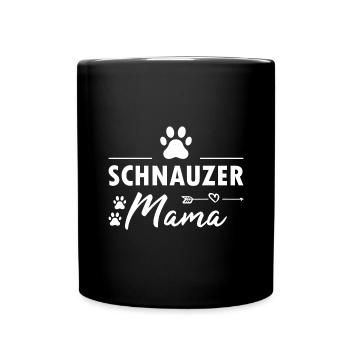 Schnauzer Mama - Tasse einfarbig - Schwarz - Vorne