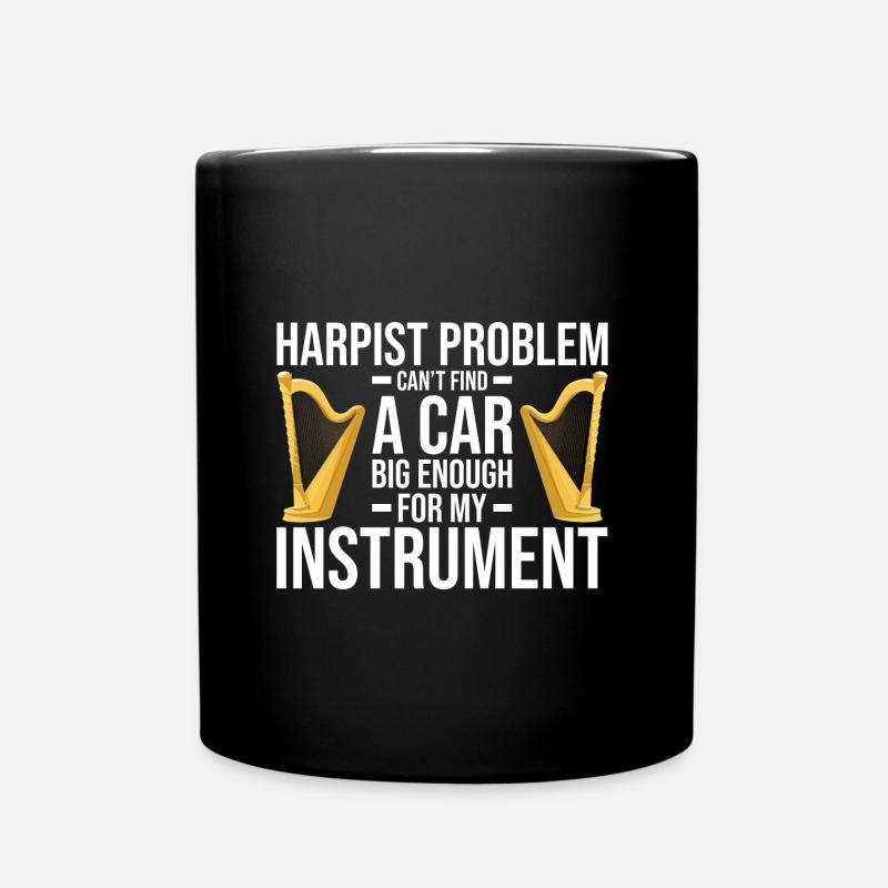 Harfe - Tasse einfarbig - Schwarz