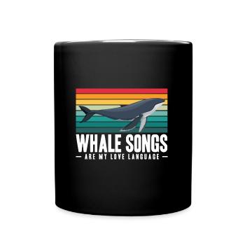 Wale beobachten | Wal Meerestier Meer Geschenke - Tasse einfarbig - Schwarz - Vorne