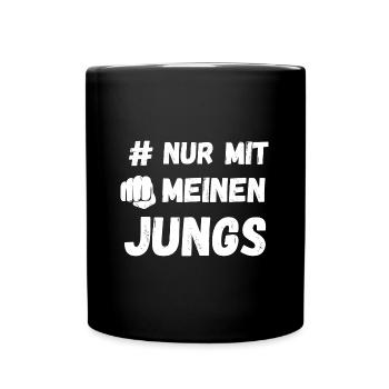 # Nur mit meinen Jungs Stammtisch Verein Gruppe - Tasse einfarbig - Schwarz - Vorne