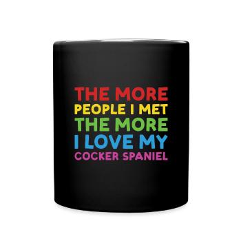 Chien Plus j’ai rencontré de gens, plus j’aime mon Corgi - Mug uni - noir - Devant