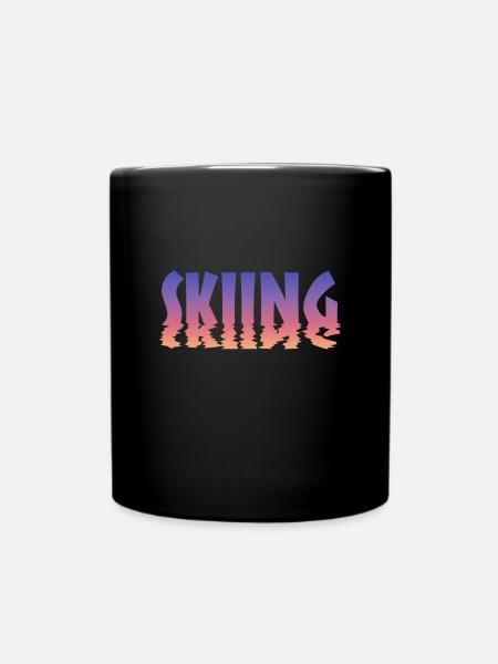 Skiing - Tasse einfarbig - Schwarz