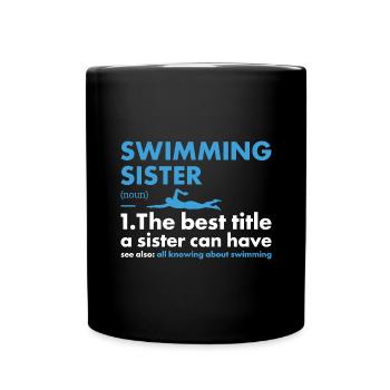 Sport Sister Swimming - Tasse einfarbig - Schwarz - Vorne