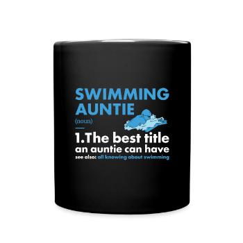 Sport Auntie Swimming - Tasse einfarbig - Schwarz - Vorne