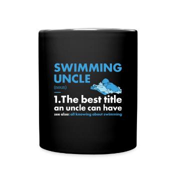Sport Uncle Swimming - Tasse einfarbig - Schwarz - Vorne