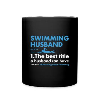 Sport Husband Swimming - Tasse einfarbig - Schwarz - Vorne