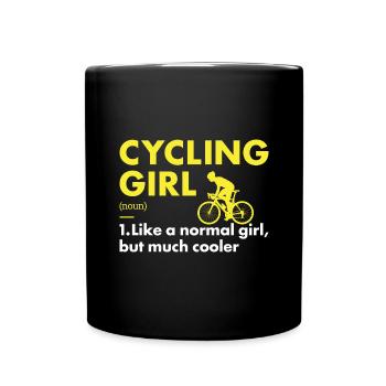Sport Girl Cycling - Tasse einfarbig - Schwarz - Vorne