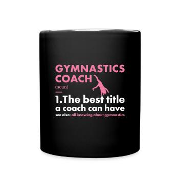 Sport Coach Gymnastics - Full Colour Mug - black - Front
