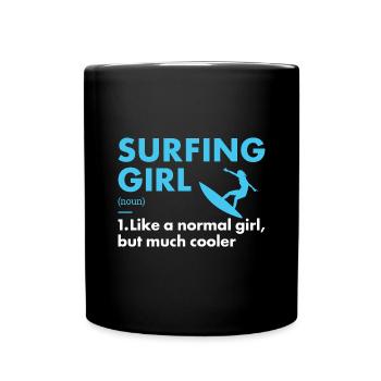 Sport Girl Surfing - Full Colour Mug - black - Front