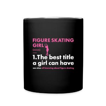 Sport Girl Figure Skating - Full Colour Mug - black - Front
