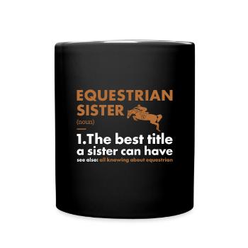 Sport Soeur Définition Équestre - Mug uni - noir - Devant