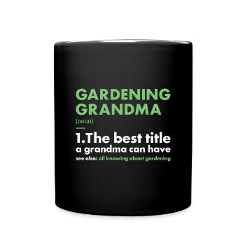 Jardinier Grand-mère Définition Jardinage - Mug uni - noir - Devant